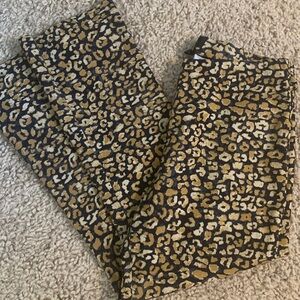 Who What Wear High Rise Cropped Cheetah Stretch Pants